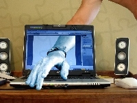 Laptop, Ręka, Monitor, 4D