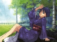 las, Ai Yori Aoshi, dziewczyna, kimono