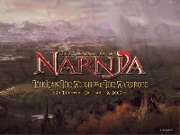 krajobraz, las, The Chronicles Of Narnia, napis, góry