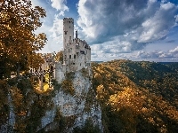 Skały, Lichtenstein, Lasy, Niemcy, Zamek Lichtenstein Castle, Góry