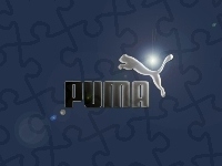 Logo, Tło, Nazwa, Puma, Niebieskie