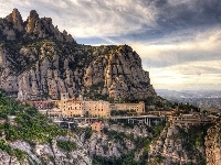 Opactwo Matki Bożej, Katalonia, Góry, Hiszpania, Montserrat, Klasztor