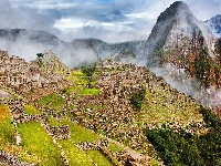 Mgła, Machu Picchu, Góry, Peru