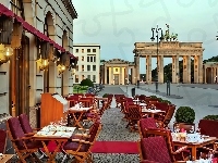 Adlon, Miasta, Berlin, Restauracja, Brandenburska, Hotel, Brama, Fragment