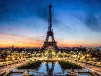 Miasta, Eiffla, Paryż, Panorama, Wieża