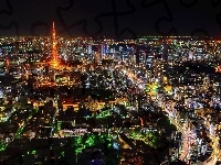 Miasto, Tokio, Japonia, Noc