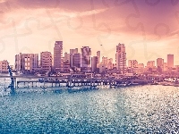 Miasto, Ocean, Stany Zjednoczone, Miami, Most