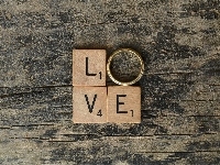 Miłość, Scrabble, Love, Deski