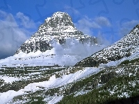 Góry, Stan Montana, Zima, Stany Zjednoczone, Park Narodowy Glacier, Góra Clements Mountain