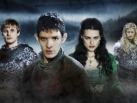 Arthur - Bradley James, The Adventures of Merlin, Przygody Merlina, Merlin - Colin Morgan, Morgose - Emilia Fox, Morgana - Katie McGrath