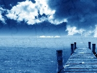 Molo, Morze, Chmury