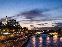 Most, Paryż, Wieża Eiffla, Rzeka