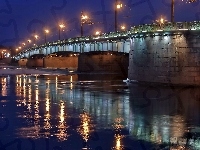 Most, Nocą, Rzeka, Newa, Petersburg