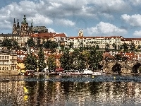 Wełtawa, Most Karola, Czechy, Praga, Zamek Hradczany