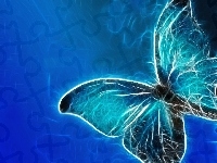 Niebieski, Motyl, Fraktal