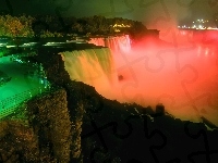 Niagara, Podświetlony, Wodospad, Kanada