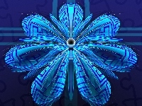 Niebieski, Grafika 3D, Kwiat