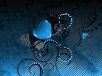Niebieskie, Grafika 2D, Deseń, Serce
