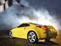 Nissan 350Z, Żółty, Dym