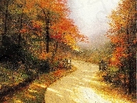 Droga, Obraz, Jesienią