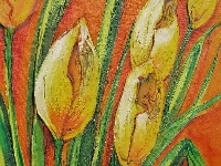 Obraz, Żółte, Tulipany, Olejny