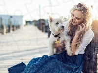 Okulary, Kobieta, West Highland White Terrier