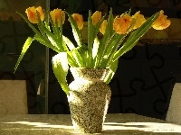Tulipany, Żółte, Wazon