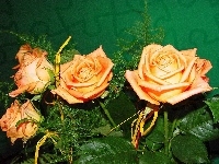 Róże, Łososiowe, Wiązanka
