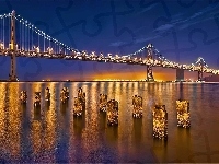 Most, San Francisco, Oświetlony, Golden Gate