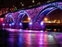 Most, Oświetlony, Noc