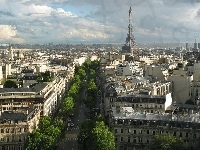 Panorama, Paryż, Wieża Eiffla, Miasta
