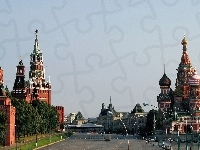 Panorama, Kreml, Rosja, Cerkwie, Moskwa, Miasta