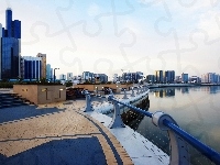Panorama, Dhabi, Morze, Nabrzeże, Abu