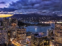 Stanley Park, Coal Harbour, Jezioro, Vancouver, Miasto, Wieżowce