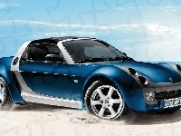 Piasek, Smart Roadster Bluestar, 2005, Morze