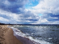 Plaża, Morze, Bałtyk, Fale