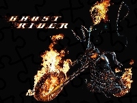 płonie, Ghost Rider, motocykl, łańcuchy