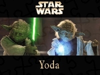 postacie, mistrz Yoda, Star Wars, logo