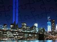 Reflektory, Manhattan, Most Brookliński, Noc