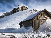 Region Trydent-Górna Adyga, Sklepik pamiątkarski Souvenir Dolomiti, Włochy, Dolomity, Przełęcz Sella Pass