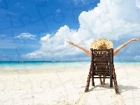Relax, Wakacje, Lato, Plaża, Leżak