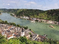 Rhineland Palatinate, Rzeka, Panorama, Miasta, Niemcy