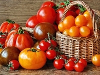 Różne, Koszyk, Kolorowe, Pomidory, Odmiany