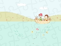 Ryby, Para, Jezioro, Grafika