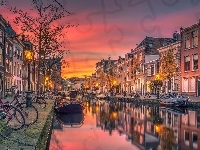 Rzek, Amsterdam, Rowery, Holandia, Kanały, Budynki