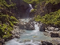 Rzeka, Park Narodowy Parco Nazionale del Gran Paradiso, Roślinność, Włochy, Dolina Aosta, Kamienie