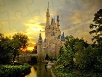 Rzeka, Zamek, Disney World, Zieleń
