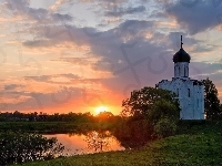 Rzeka, Cerkiew, Zachód Słońca