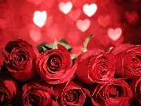 Serduszka, Czerwone, Róże, Miłość