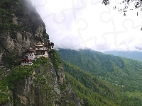 Skały, Paro Taktsang, Himalaje, Świątynia, Bhutan, Góry